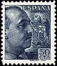 Spain 1939 Franco 50 CTS Azul Edifil 872